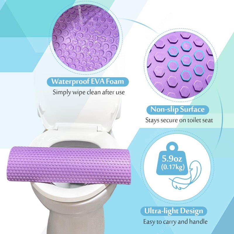 AOSSA مقعد تواليت مرتفع BBL، رافع مقعد تواليت لرفع المؤخرة البرازيلية، وسادة مرتفعة بارتفاع 3 بوصات للتعافي بعد الجراحة، وسائد BBL للجلوس، وسادة EVA مرتفعة (بنفسجي) - Image 5